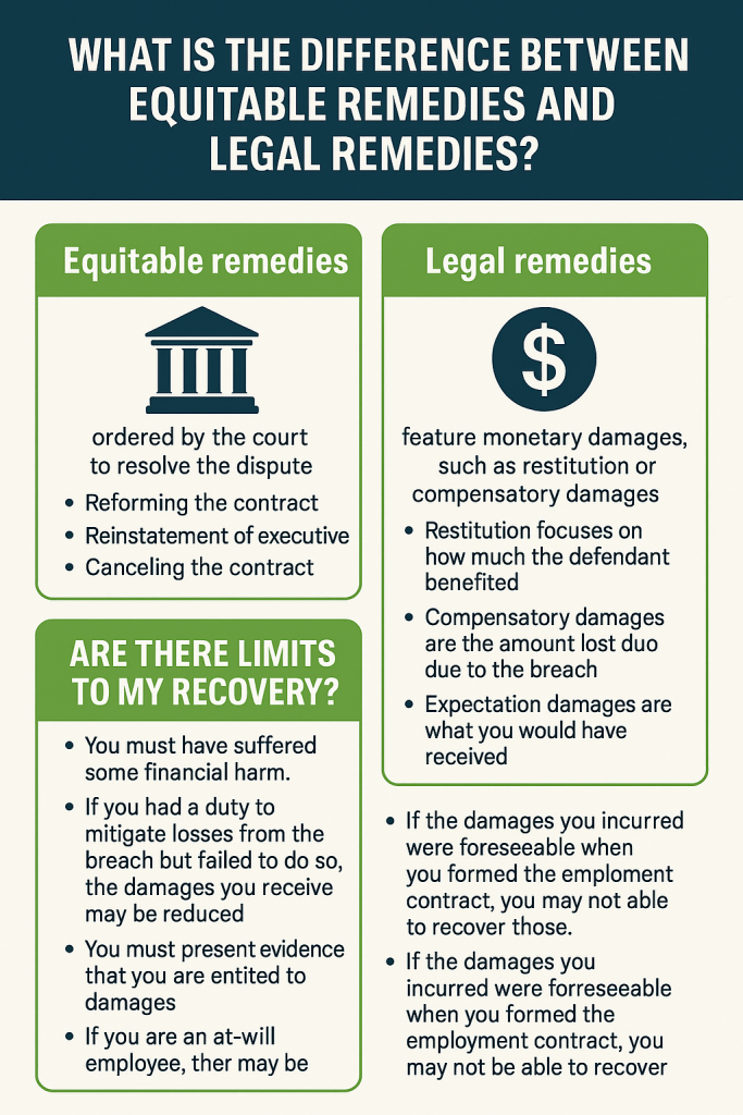 Difference between equitable and legal remedies