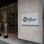 Pfizer world headquarters in New York City, USA. Pfizer Inc. is an American multinational pharmaceutical and biotechnology corporation.